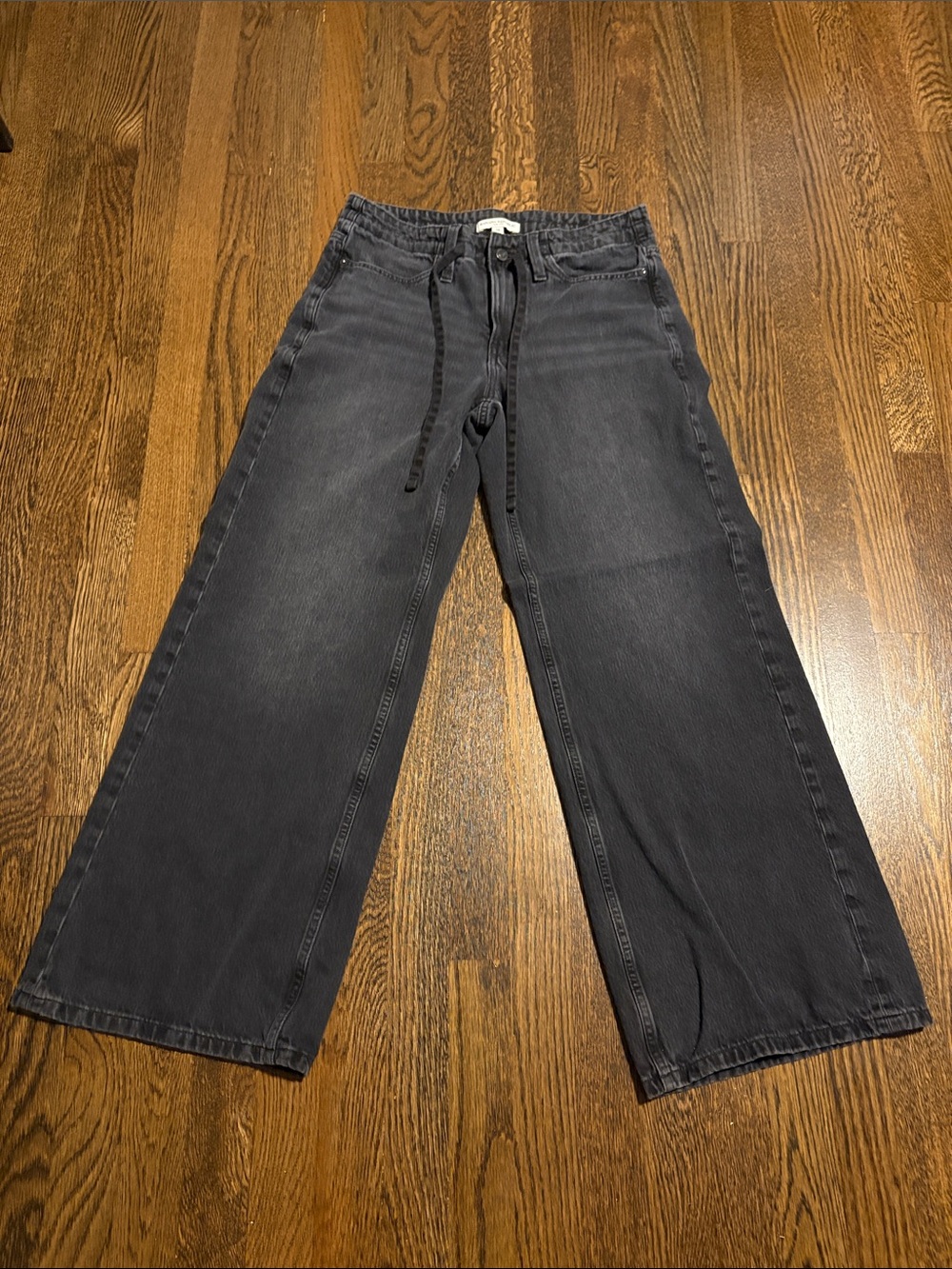 Banana Republic Wide-Leg Drawstring Jeans - Charcoal